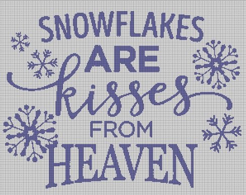 Snowflakes  silhouette cross stitch pattern in pdf