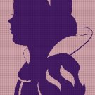 Snow White pink and purple  silhouette cross stitch pattern in pdf