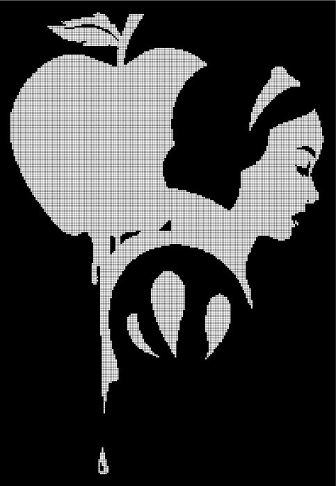Snow White art  silhouette cross stitch pattern in pdf