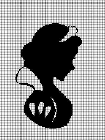 Snow White  silhouette cross stitch pattern in pdf