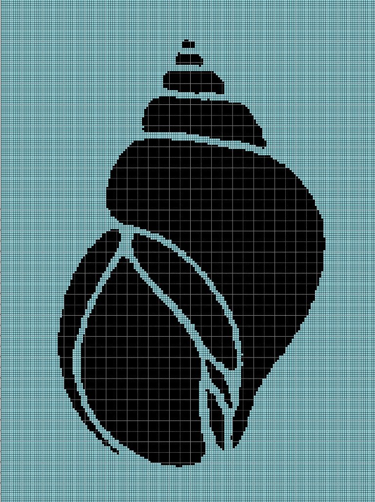 Snail shell  silhouette cross stitch pattern in pdf