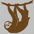 Sloth silhouette cross stitch pattern in pdf