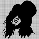 Slash Face silhouette cross stitch pattern in pdf