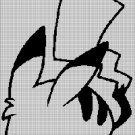 Sleeping pikachu silhouette cross stitch pattern in pdf