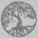 Silver tree silhouette cross stitch pattern in pdf
