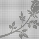 Silver rose silhouette cross stitch pattern in pdf