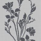 Silver flower silhouette cross stitch pattern in pdf