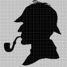Sherlock Holmes3  silhouette cross stitch pattern in pdf