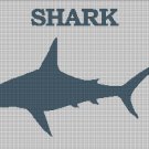 Shark 1  silhouette cross stitch pattern in pdf