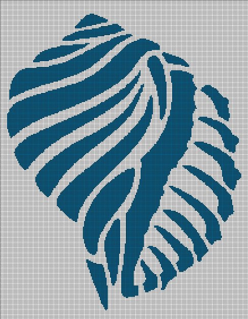 Sea snail silhouette cross stitch pattern in pdf