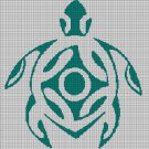 Sea green turtle silhouette cross stitch pattern in pdf