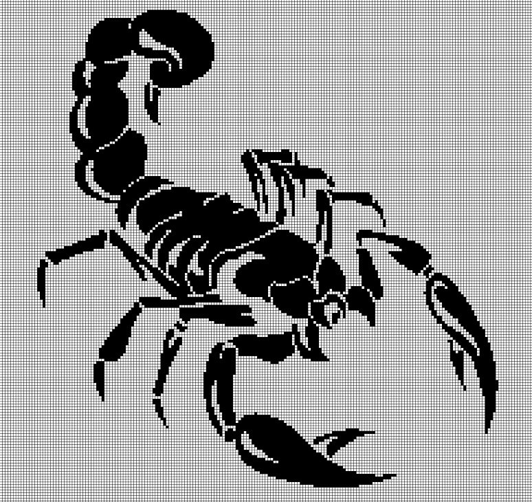 Scorpion2 silhouette cross stitch pattern in pdf