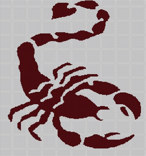 Scorpion  silhouette cross stitch pattern in pdf