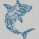 Shark  silhouette cross stitch pattern in pdf
