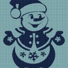 Blue snowman cross stitch pattern in pdf DMC