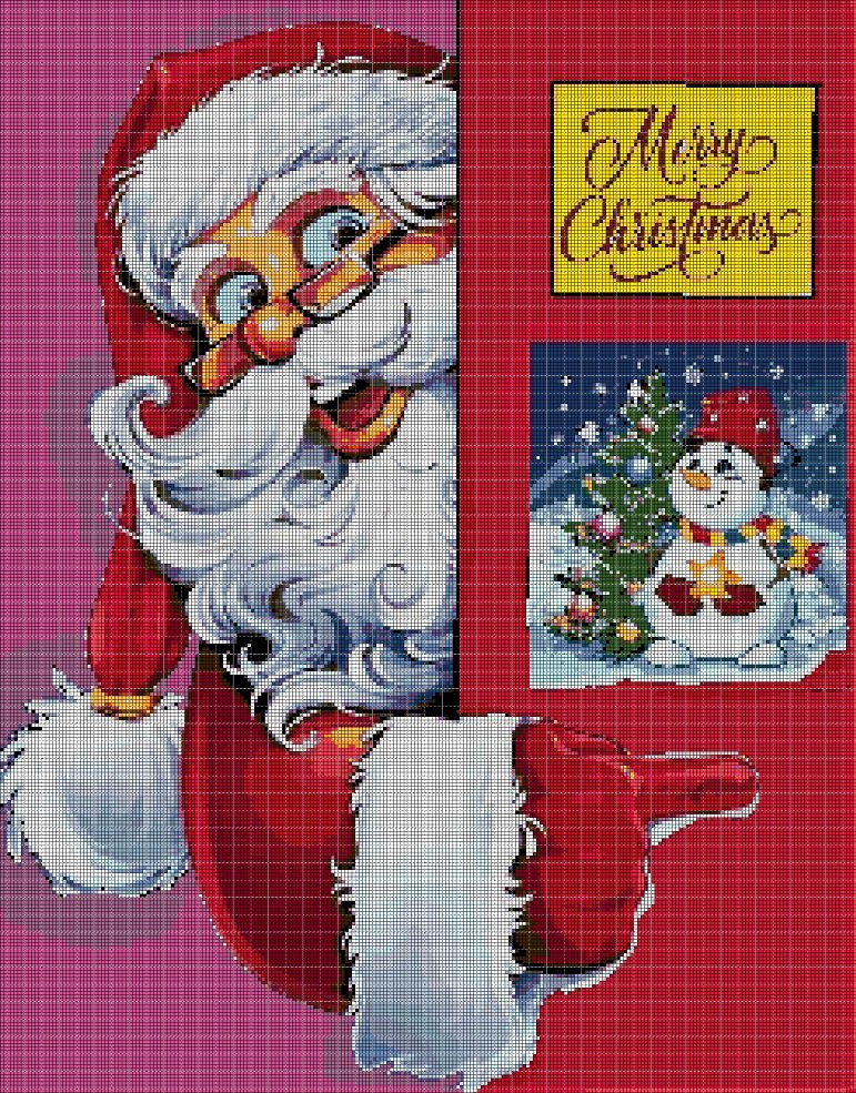 Christmas greeting card cross stitch pattern in pdf DMC