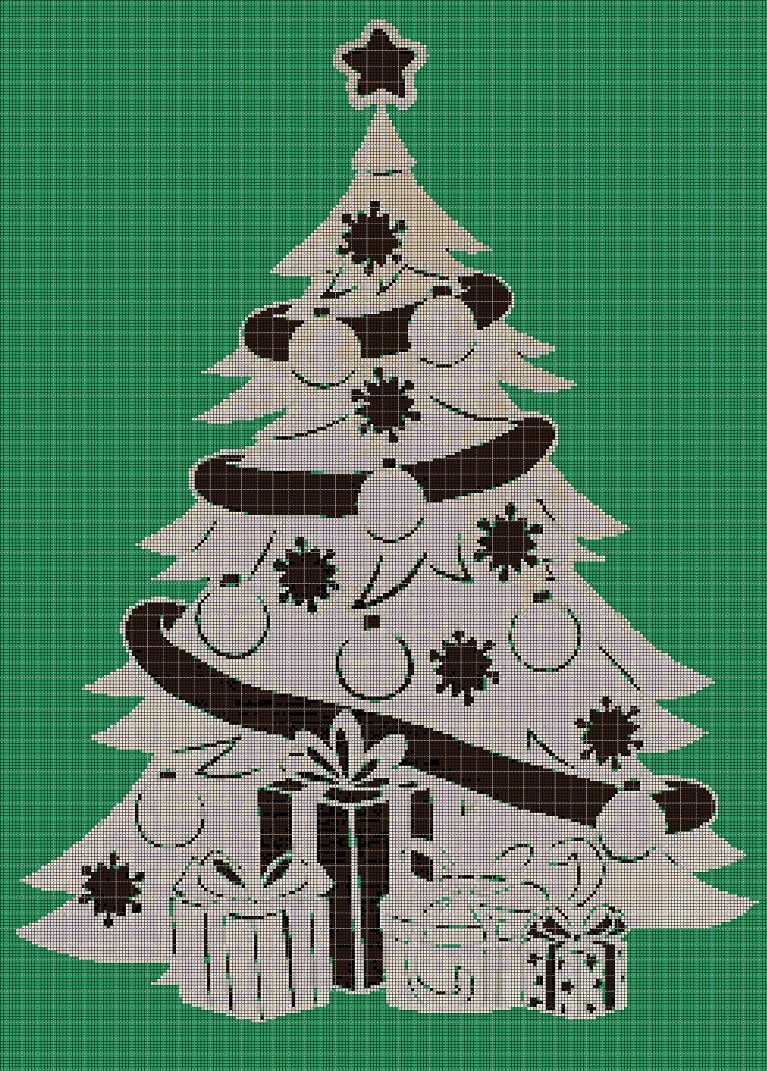 Christmas tree cross stitch pattern in pdf DMC
