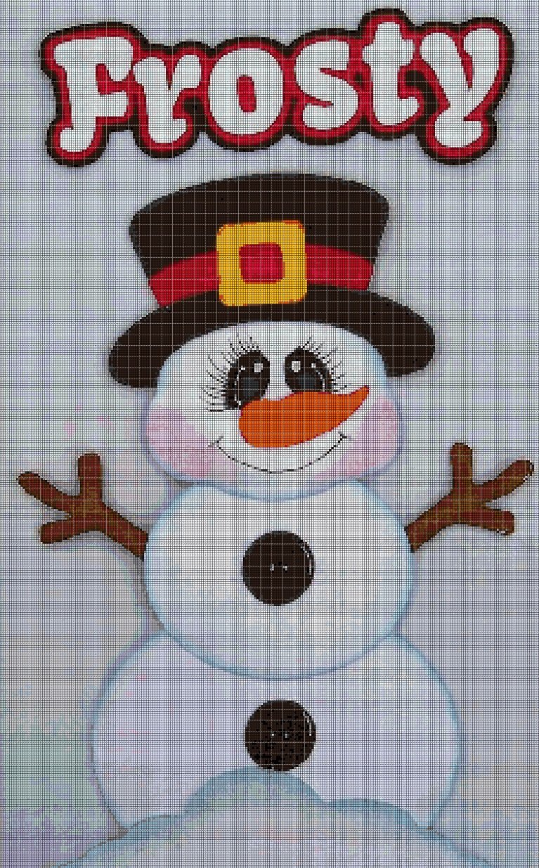 Frosty cross stitch pattern in pdf DMC