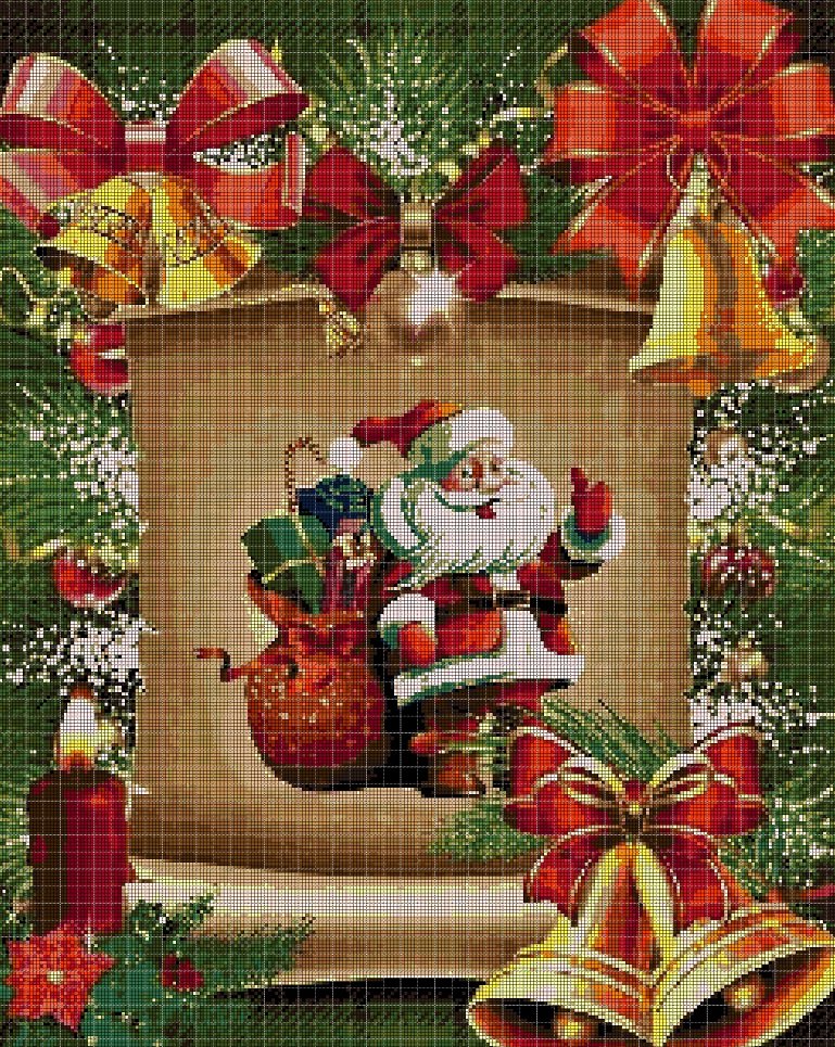Ho-ho-ho Christmas cross stitch pattern in pdf DMC