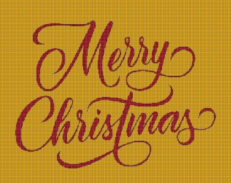 Merry Christmas 1 cross stitch pattern in pdf DMC