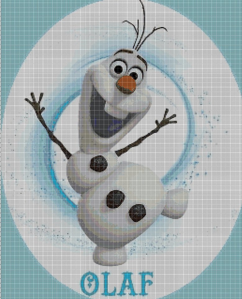 Olaf cross stitch pattern in pdf DMC