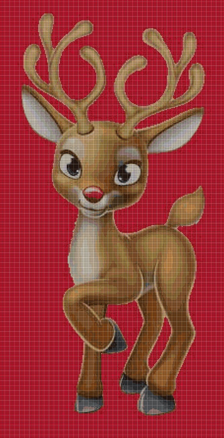 Rudolph 2 cross stitch pattern in pdf DMC