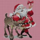 Santa and Rudolph cross stitch pattern in pdf DMC