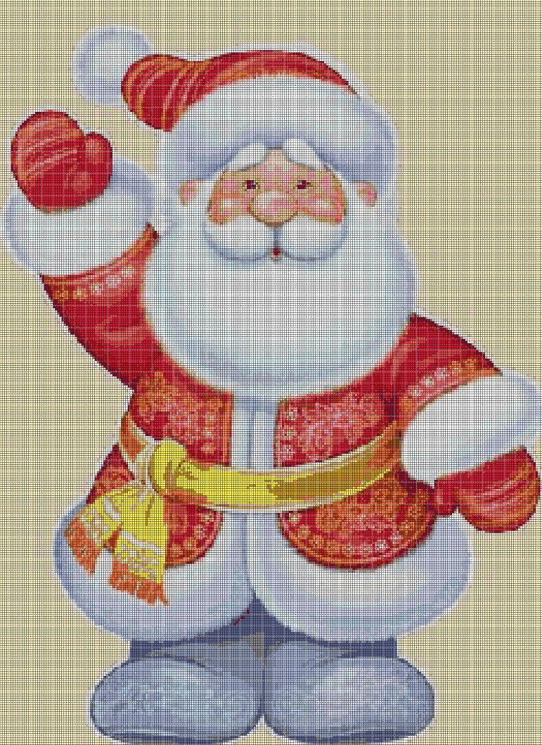 Santa Claus 2 cross stitch pattern in pdf DMC