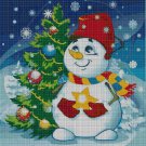 Snowman and holiday cross stitch pattern in pdf DMC