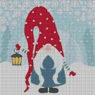 Winter gnome cross stitch pattern in pdf DMC