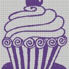 Cupcake silhouette cross stitch pattern in pdf