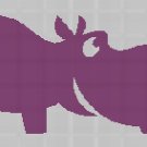 Hippo silhouette cross stitch pattern in pdf