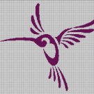 Hummingbird silhouette cross stitch pattern in pdf