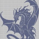 Ice dragon silhouette cross stitch pattern in pdf