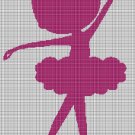 Little Balerina silhouette cross stitch pattern in pdf
