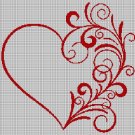 Love heart silhouette cross stitch pattern in pdf