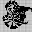 Maya warrior face silhouette cross stitch pattern in pdf