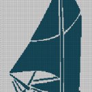 Sail silhouette cross stitch pattern in pdf