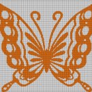 Orange Butterfly silhouette cross stitch pattern in pdf