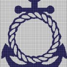 Ocean blue anchor silhouette cross stitch pattern in pdf
