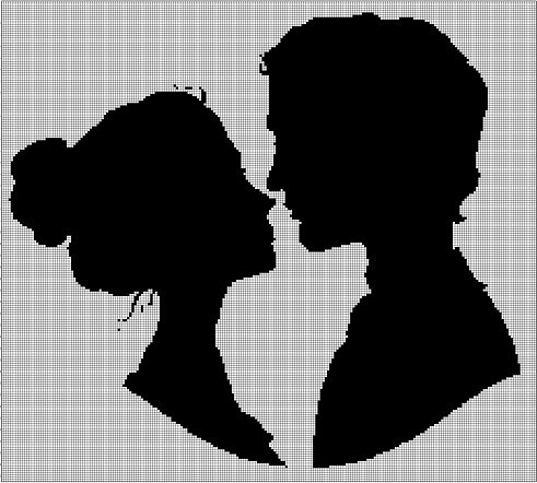Lovers 2 silhouette cross stitch pattern in pdf