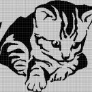 Little Cat silhouette cross stitch pattern in pdf