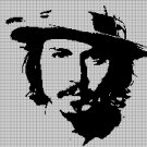 Johnny Depp silhouette cross stitch pattern in pdf