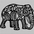 Indian elephant silhouette cross stitch pattern in pdf