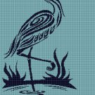 Heron silhouette cross stitch pattern in pdf