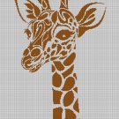 Giraffe head1 silhouette cross stitch pattern in pdf