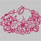 Easter bunny 2 silhouette cross stitch pattern in pdf