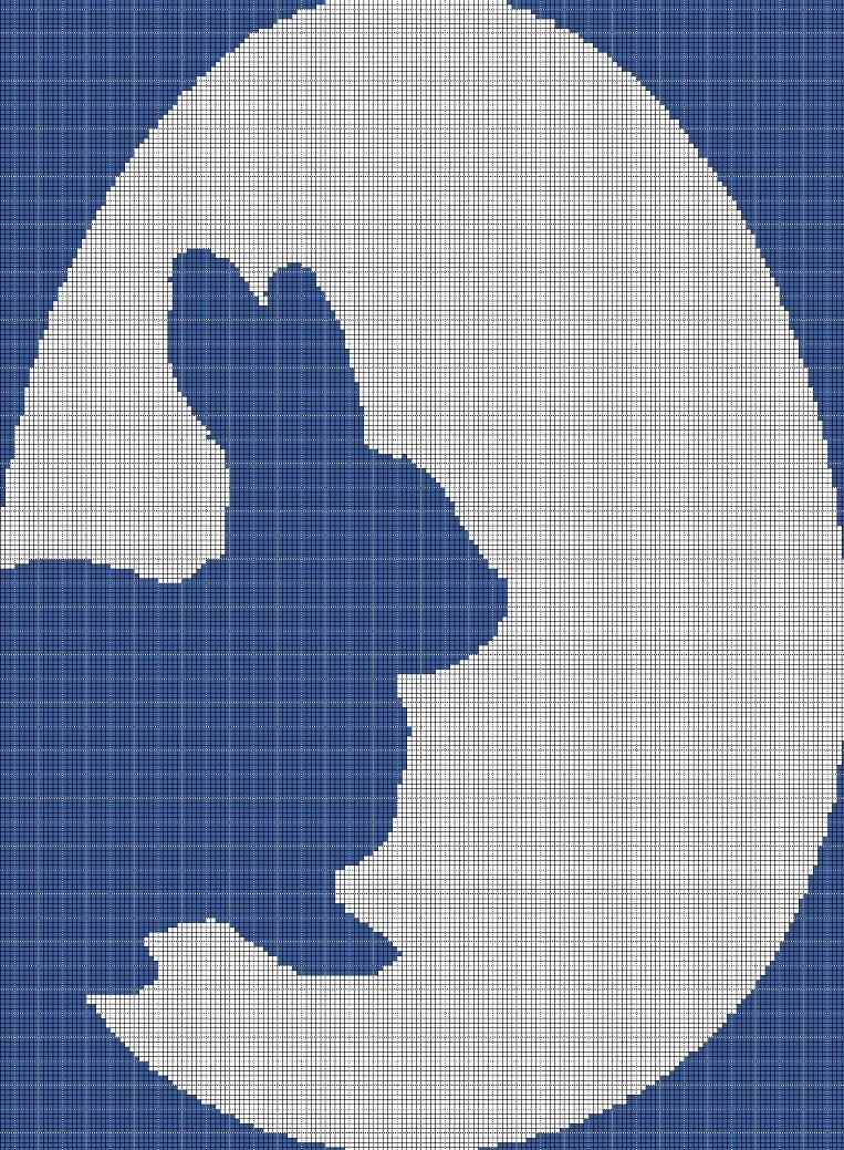 Easter egg silhouette cross stitch pattern in pdf