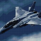 F-15 fighter plane cross stitch pattern in pdf DMC