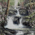Forest waterfall cross stitch pattern in pdf DMC